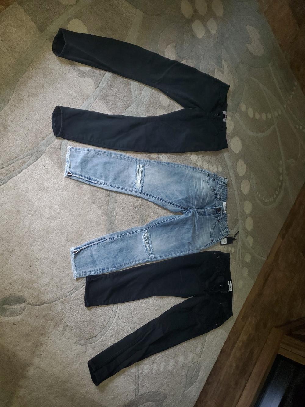 One Teaspoon Black and Light Blue Skinny Jeans Trio